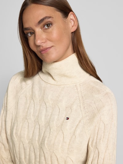 Tommy Hilfiger Golf o kroju relaxed fit z czystej wełny Piaskowy 3