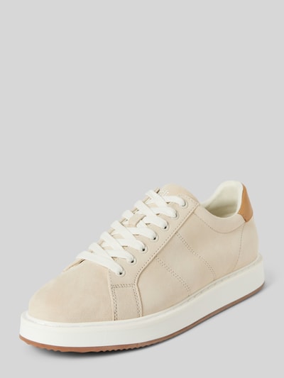 Lauren Ralph Lauren Ledersneaker mit Label-Stitching Modell 'ANGELINE' Beige 1