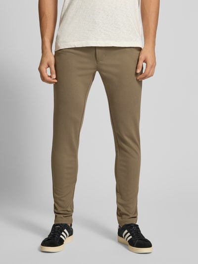 Only & Sons Slim fit chino van viscosemix, model 'MARK' Taupe - 4