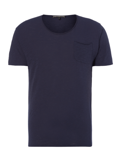 Drykorn T-Shirt mit offenen Abschlüssen Marine 1