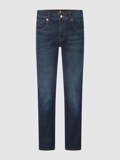 7 For All Mankind Straight Fit Jeans mit Stretch-Anteil Modell 'The Straight' Dunkelblau 1