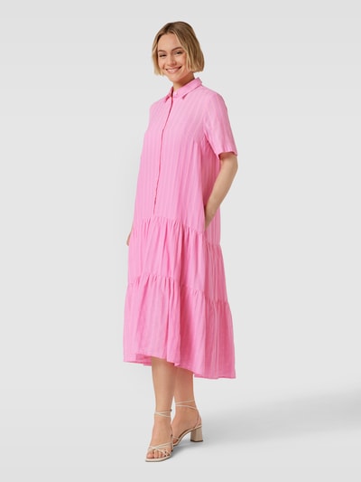 tonno & panna Hemdblusenkleid mit Streifenmuster Modell 'Alena' Pink 1