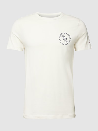 Tommy Hilfiger T-Shirt mit Label-Print Modell 'CIRCLE' Offwhite 2