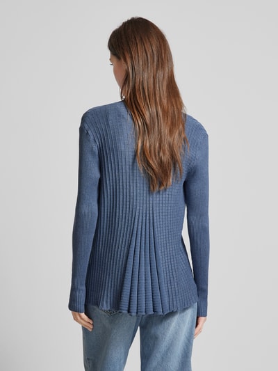 FREE/QUENT Gebreide cardigan met structuurmotief, model 'CLAUDISSE' Blauw gemêleerd - 5