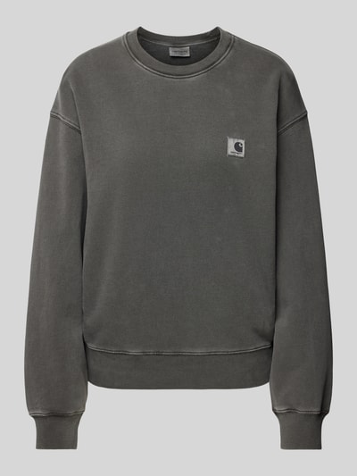 Carhartt Work In Progress Sweatshirt met labeldetail, model 'NELSON' Zwart - 2