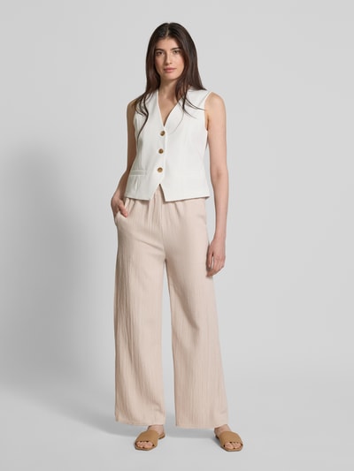 ZABAIONE Wide Leg Stoffhose mit Strukturmuster Modell 'Jo44laa' Beige 1