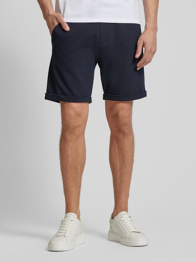 MCNEAL Regular Fit Sweatshorts mit Strukturmuster Dunkelblau 4