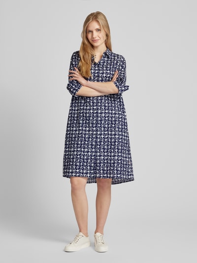 ROBE LÉGÈRE Midi-jurk met grafisch motief Marineblauw - 1