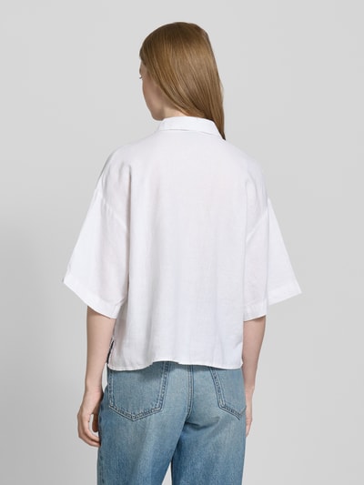 Vero Moda Bluzka koszulowa o kroju regular fit z mieszanki lnu i wiskozy model ‘LINN’ Złamany biały 5