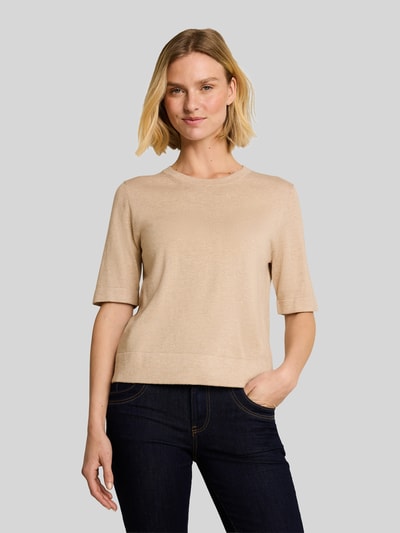 Tom Tailor Regular Fit Pullover aus Baumwoll-Mix mit Seiden-Anteil ' Weiss 4