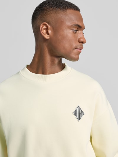 Lacoste Loose fit sweatshirt van katoenmix Ecru - 3