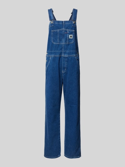 Carhartt Work In Progress Straight Leg Latzhose mit Label-Patch Dunkelblau 2