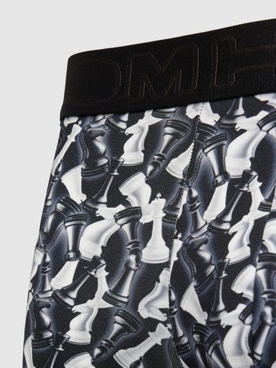 HOM Boxershort met all-over motiefprint, model 'CHESS' Zwart - 2