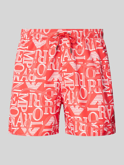 Emporio Armani Badehose mit Logo-Muster Rot 1