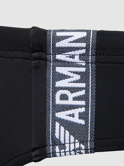 Emporio Armani Spodenki kąpielowe z detalami z logo Czarny 2