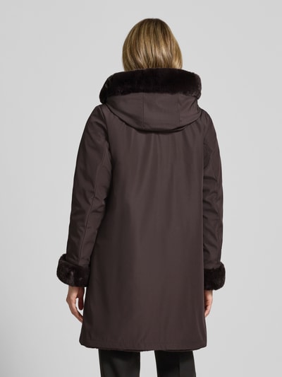 PETITE M. Keerbaar jack van imitatiebont met capuchon en steekzakken Donkerbruin - 5