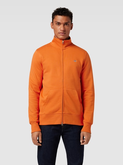 Gant Sweatjacke mit Label-Stitching Modell 'REG SGIELD' Orange 4