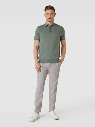 Profuomo Strickshirt mit Polokragen Gruen 1