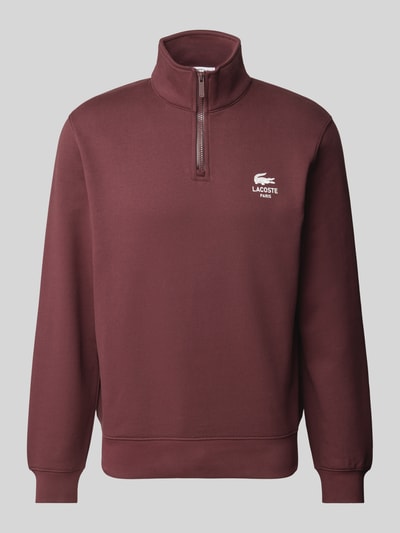 Lacoste Sweatshirt mit Stehkragen Modell 'HERITAGE' Bordeaux 2