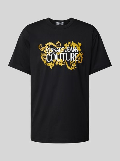 Versace Jeans Couture T-Shirt mit Motiv- und Label-Print Black 2