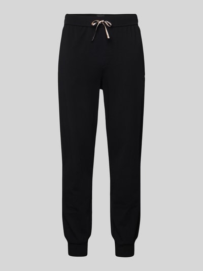 BOSS Loose fit sweatpants met labelprint Zwart - 2