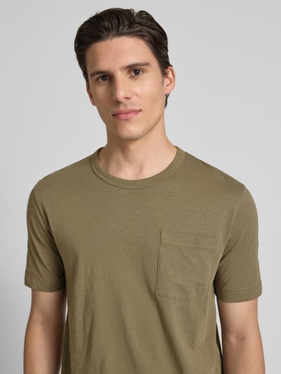 Marc O'Polo Regular Fit T-Shirt aus weichem Slub Jersey Oliv 3