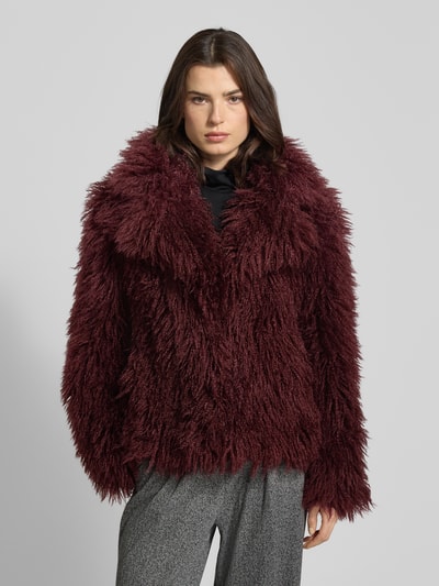 Smith and Soul Jacke aus Kunstfell mit Reverskragen Bordeaux 4