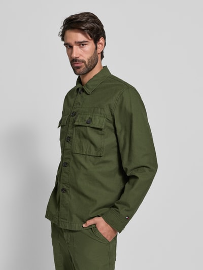 Tommy Hilfiger  Regular Fit Hemdjacke aus reiner Baumwolle Khaki 3