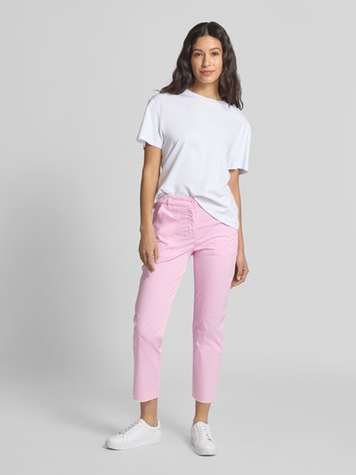Marc Cain Feminine fit broek met verkorte pasvorm en steekzakken Felroze - 1