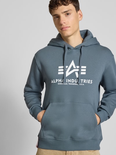 Alpha Industries Hoodie met labelprint Lichtblauw - 3