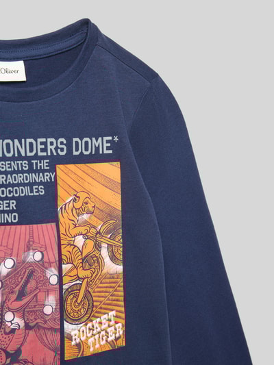 s.Oliver RED LABEL Regular Fit Langarmshirt aus reiner Baumwolle  Marine 2