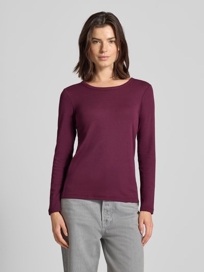 Tom Tailor Regular Fit Langarmshirt aus Baumwoll-Mix Bordeaux 4