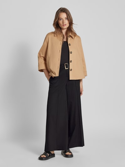 MAC Wide leg stoffen broek met vaste persplooien, model 'CARLETTA' Zwart - 1