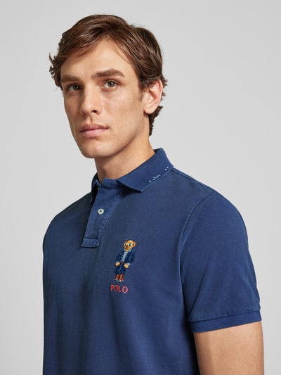 Polo Ralph Lauren Custom slim fit poloshirt met labelstitching Marineblauw - 3