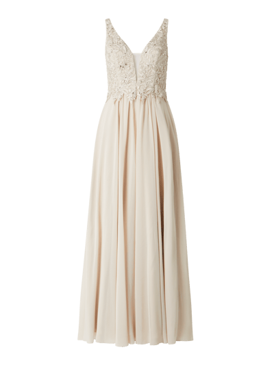 Laona Abendkleid aus Spitze und Chiffon mit Perlen  Sand 1