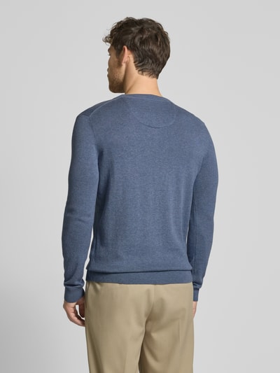 Tom Tailor Regular Fit Strickpullover aus reiner Baumwolle mit Rundhalsausschnitt Rauchblau 5