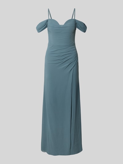 Mascara Avondjurk met pijpsplit Olijfgroen - 2