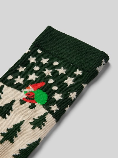 Happy Socks Sokken met labelprint, model 'Santa on the Way' Groen - 2