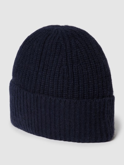 MCNEAL Beanie in riblook van kasjmier Marineblauw - 1