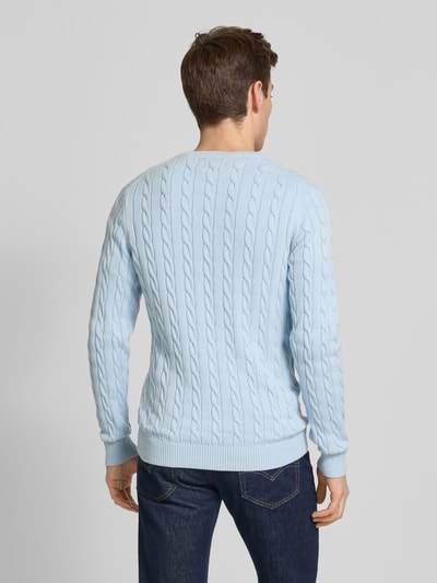 Gant Gebreide pullover met ronde hals Lichtblauw - 5