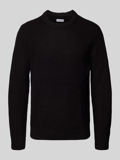 Jack & Jones Sweter z dzianiny z okrągłym dekoltem model ‘LIAM’ Czarny 2