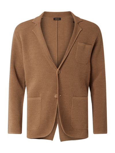 Z Zegna Stricksakko aus reiner Wolle Camel 1