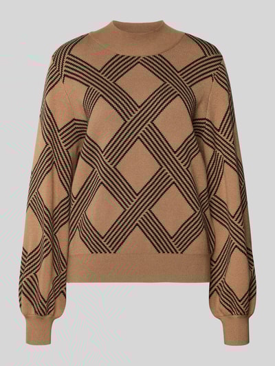 Only Regular Fit Strickpullover aus Viskose-Mix Modell 'ANNY' Sand 2