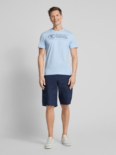 Tom Tailor T-shirt met labelprint Lichtblauw - 1