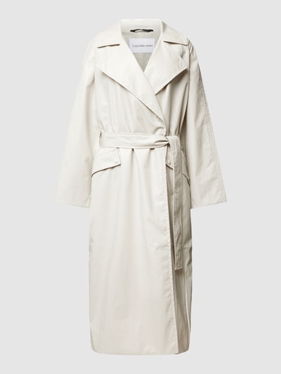 Calvin Klein Jeans Trenchcoat met strikceintuur, model 'GLOSSY' Beige - 2