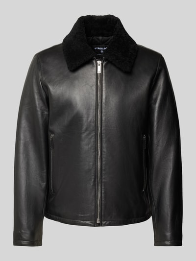 Strellson Regular fit leren jack met kraag van lamswol, model 'MONTY' Zwart - 2