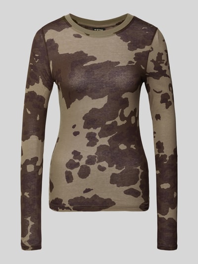 G-Star Raw Longsleeve mit geripptem Rundhalsausschnitt Graphit 1