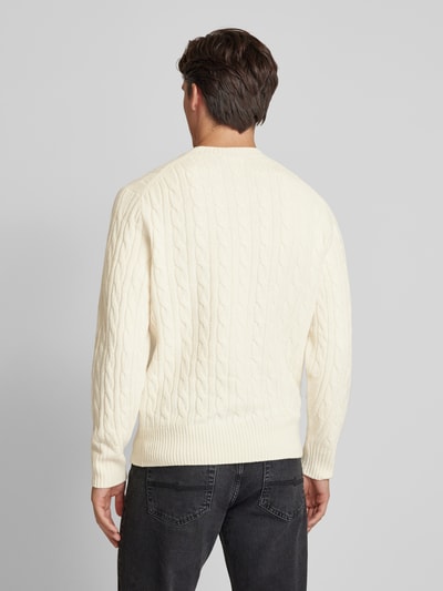 Lacoste Gebreide pullover met logopatch Offwhite - 5