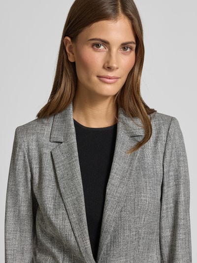 comma Slim fit blazer met reverskraag en paspelzakken Grafiet - 3