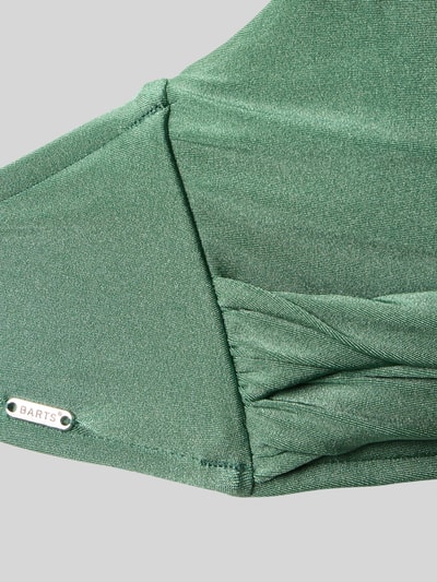 Produktfoto, Bikini-Oberteil mit V-Ausschnitt Modell 'Isla' von Barts, mieszanka materiałów z dodatkiem streczu, Multi Fit, regulowane ramiączka, zapięcie na haftkę, kolor zielony, gładka tekstura